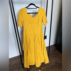 Yellow linen dress Linennaive